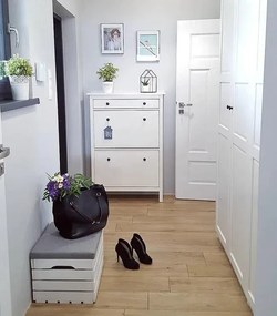 Biała Drewniana Skrzynia Z Siedziskiem 38 Kolorów T8-P64