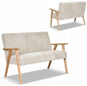 Sofa w stylu PRL retro vintage SOLER Family Meble beżowy sztruks Anafi