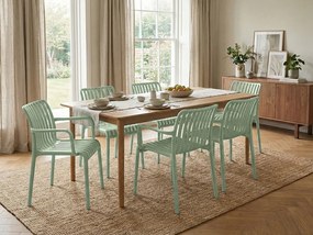 Plastowe krzesło TREGO z podłokietnikami, zielone