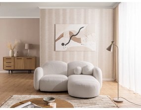 Kremowy narożnik z materiału bouclé (prawostronny/z szezlongiem) Orbit – Ropez