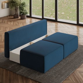 Masseno Narożnik VARNA z funkcją spania i pojemnikiem na pościel Narozniki L, Rozkładana sofa - Niebieski, MONOLITH 77