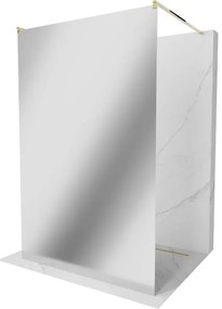 Mexen Kioto ścianka prysznicowa wolnostojąca 110 x 200 cm, lustro 8 mm, złota - 800-110-002-50-50
