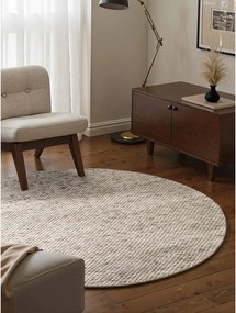 Beżowo-naturalny wełniany okrągły dywan tkany ręcznie ø 160 cm Lyon Beans – Elle Decoration