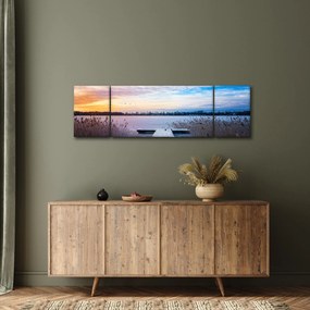 Obraz - Zamarznięte jezioro, Ełk, Mazury, Polska (170x50 cm)