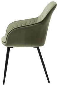 Aksamitne krzesło w kolorze khaki Milton – Unique Furniture