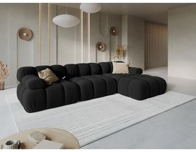 Czarna aksamitna sofa 285 cm Bellis – Micadoni Home