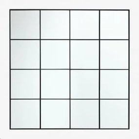 Lustro Ścienne Sofi Z Efektem Okna, Metalowe (122x122 Cm) Negro - Sklum