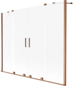 Mexen Velar Duo parawan nawannowy 2-skrzydłowy rozsuwany 170 x 150 cm, szron, miedź szczotkowana - 896-170-000-32-65