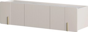 Szafka RTV Malmi 150 cm wisząca - kaszmir / crema bianca / złoty