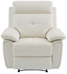 Fotel z funkcją relax z białej skóry – VINETA