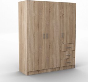 Szafa PINELLO - Dąb sonoma / 3 szuflady / 144 cm