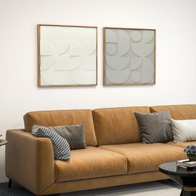 HOMCOM Dekoracja ścienna 3D 2-częściowy zestaw geometryczna dekoracja ścienna nowoczesna do salonu, przedpokoju, 80 x 3,5 x 80 cm, biały | Aosom PL