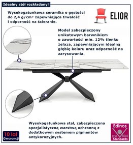 Biały rozkładany stół z blatem imitującym marmur R1-M06