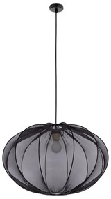 Czarna lampa wisząca z tekstylnym kloszem ø 60 cm Mellow – Candellux Lighting