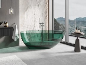 Mexen Glass teal wanna wolnostojąca transparentna 170 x 85 cm, korek chrom - 58061708511