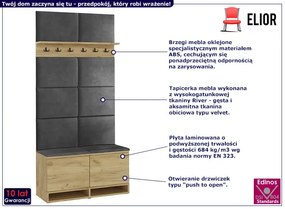 Garderoba Z Wieszakami I Szafką Na Buty Dąb Craft + Szary A0-N77