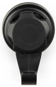 Zestaw 4 czarnych samoprzylepnych haczyków ściennych Compactor Bestlock Black Big Hooks, ⌀ 7,1 cm