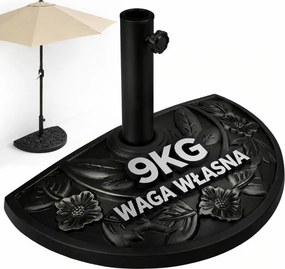 Stojak na parasol SUMMER, półokrągły, czarny Deuba