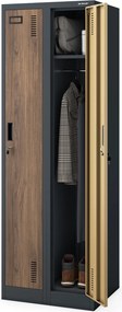 Szafa BHP wąska 60x50x180 cm Eco Design Kacper 2, antracyt/orzech