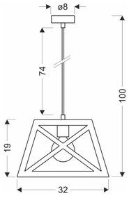 Czarna metalowa lampa wisząca 32x32 cm Origami – Candellux Lighting