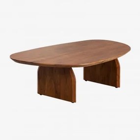 Stolik Kawowy 135x80 Cm Z Drewna Akacjowego Bedum Akacja Brąz - Sklum