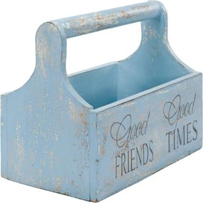 Ozdobne pudełko na kwiaty - 30 x 17 x 25 cm, niebieskie