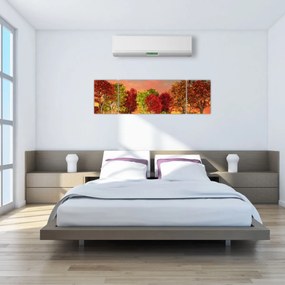 Obraz - Kolorowe drzewa (170x50 cm)