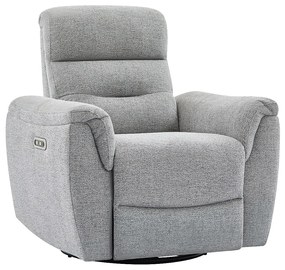 Elektryczny fotel relaksacyjny w szarej teksturowanej tkaninie BREVIO