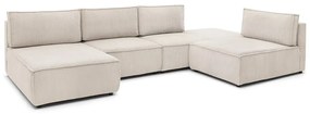 Kremowy sztruksowy narożnik (strona zmienna) Nihad modular – Bobochic Paris