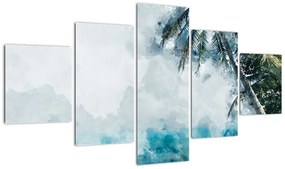 Obraz palmy nad morzem (125x70 cm)