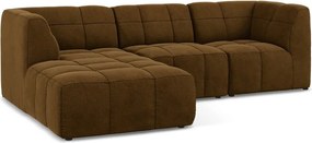 Musztardowy aksamitny narożnik (lewostronny/z szezlongiem) Aloha – Makamii