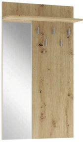 Wieszak ścienny LIMA PR-1 70cm dąb artisan z lustrem HALMAR
