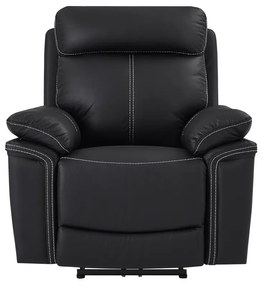 Fotel ISIRIS ze skóry, z elektryczną funkcją relaksu – kolor czarny