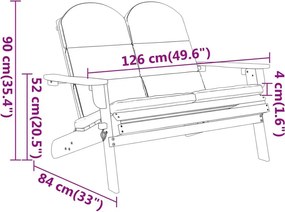 Drewniana ławka ogrodowa z oparciem kremowy E9-M29