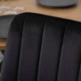 Krzesło Tapicerowane do Jadalni IBIS Czarne Welurowe Nowoczesne Loft