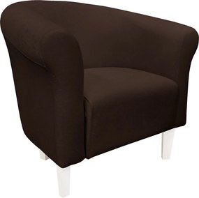 Fotel Milo tkanina Mikrofaza stylowy fotel do salonu i sypialni : Kolor nogi - Biała, Kolor tkaniny - 4 MIKROFAZA, Wysokość nogi - 15 cm