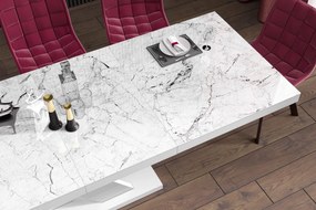 Rozkładany stół z marmurowym blatem w połysku Xenon Lux
