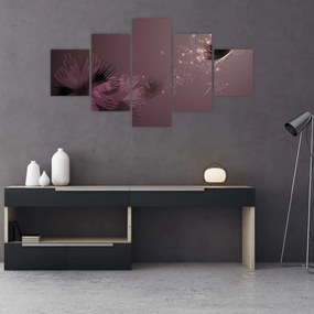 Obraz kwiatu z motylem (125x70 cm)
