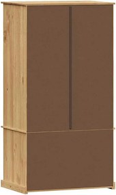 Szafa VIGO 90x55x170 cm z Litego Drewna Sosnowego z 2 Szufladami i Metalowymi Uchwytami