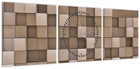 Obraz - Beżowe kostki (z zegarem) (90x30 cm)