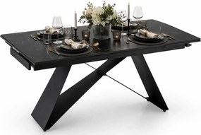 Rozkładany marmurowy czarny stół H8-Z29