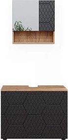 Zestaw mebli łazienkowych antracyt o strukturze plastra miodu 80x41x58.6 irma