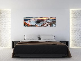 Obraz - Zimowa panorama górska (170x50 cm)