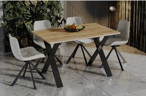 Stół rozkładany X 130(210)x80 dąb złoty craft