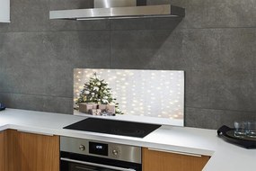 Panel szklany do Kuchni Bożonarodzeniowe Drzewka i Podarki