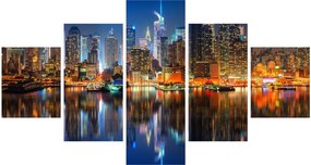 Obraz Manhattanu w nocy (125x70 cm)