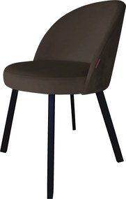 Krzesło TRIX tkanina Welur noga metalowa : Kolor nogi - Czarna profil, Kolor tkaniny - VELVET - MG05, Typ siedziska - Siedzisko obrotowe 360°