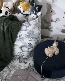 Kosz na zabawki Tobi kolor zielony tkanina wzorzysta
