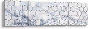 Obraz - Marmurowe sześciokąty (170x50 cm)