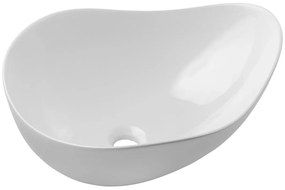 Biała umywalka ceramiczna o nieregularnym kształcie - Belto
